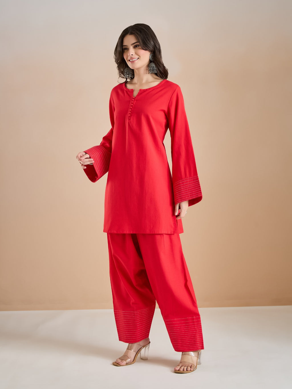 Cotton Farshi Salwar Kurta Set With Dupatta
