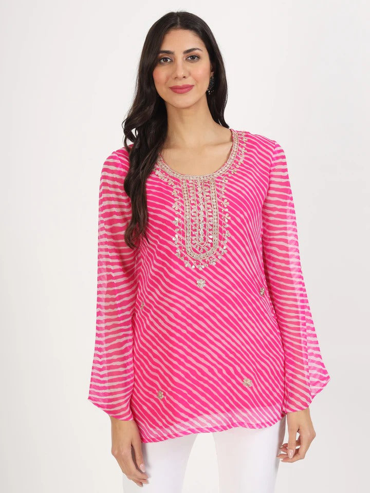 Leheriya Gotta Patti Work A-Line Top