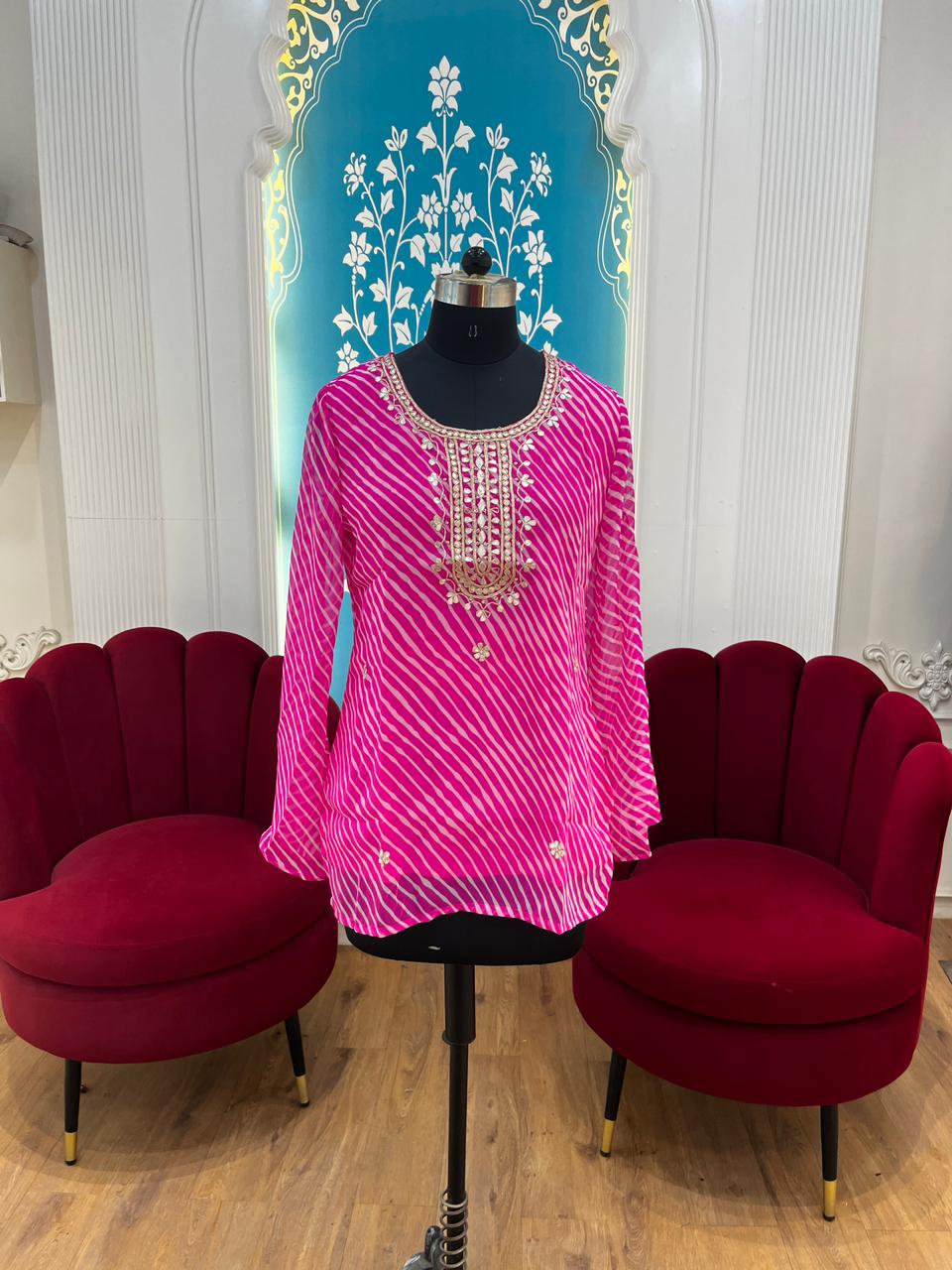 Leheriya Gotta Patti Work A-Line Top