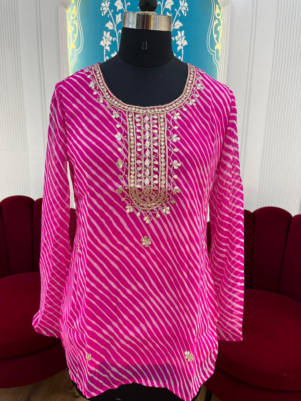 Leheriya Gotta Patti Work A-Line Top