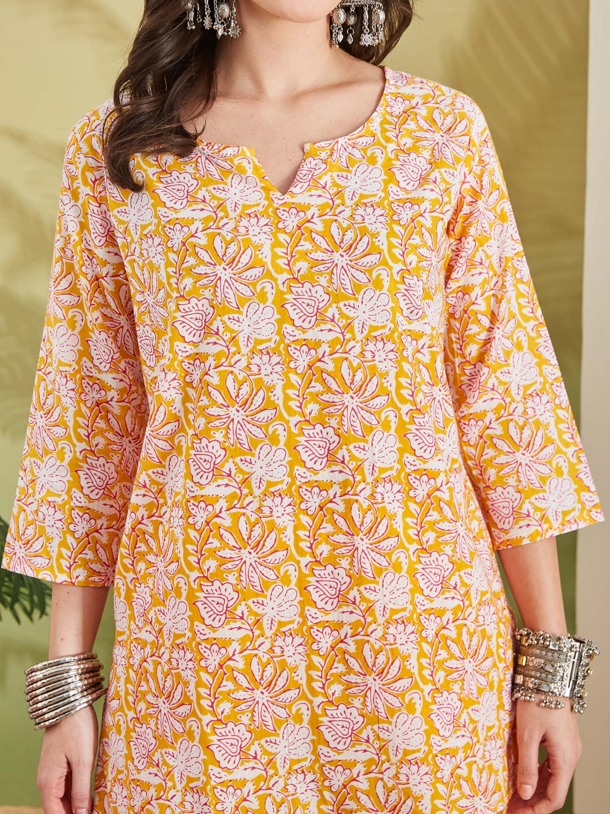 Floral Print Pure Cotton Straight Fit Night Suit