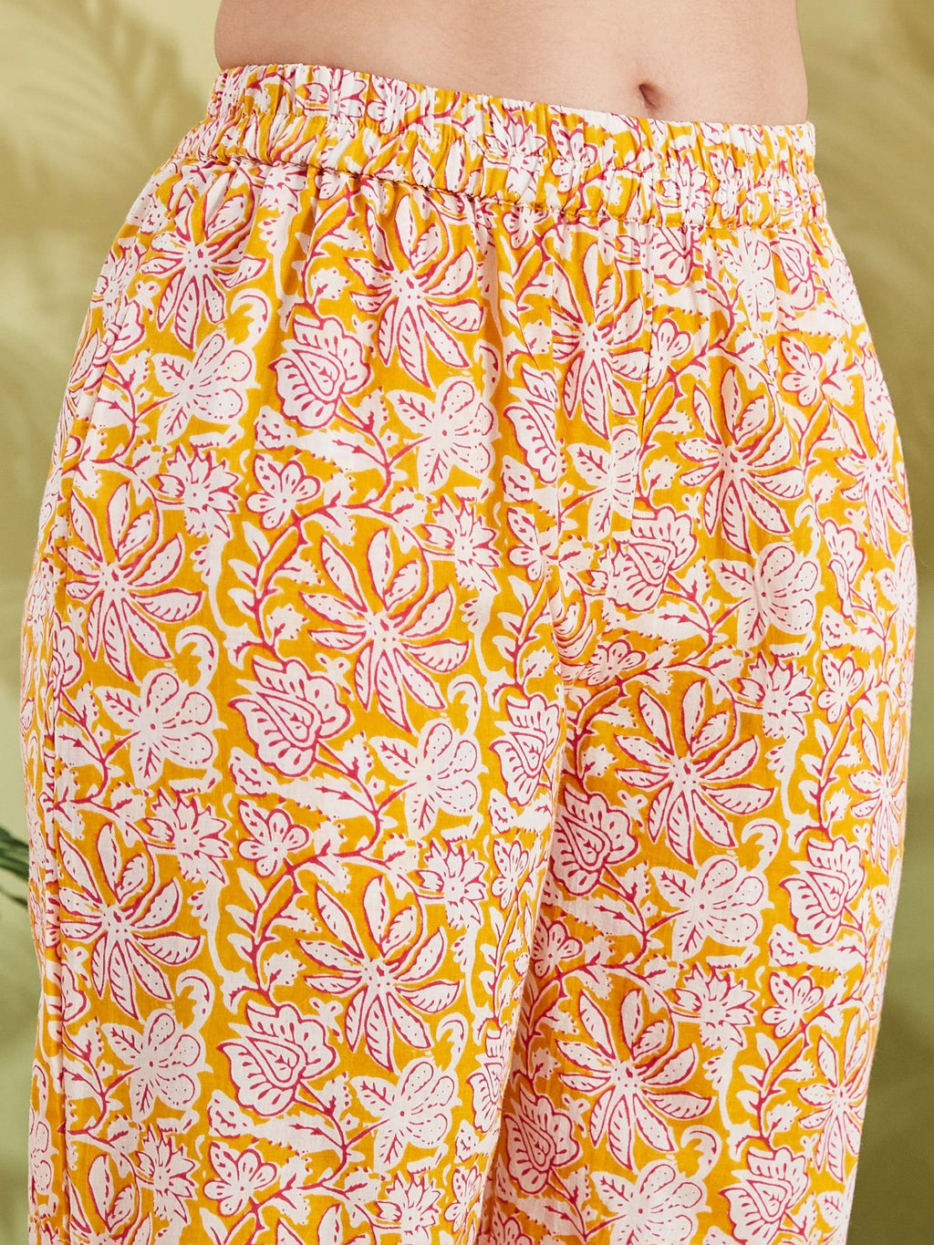 Floral Print Pure Cotton Straight Fit Night Suit