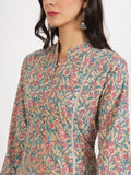Women’s Beige Floral Print Pure Cotton Co-ord Set with Harem Pants