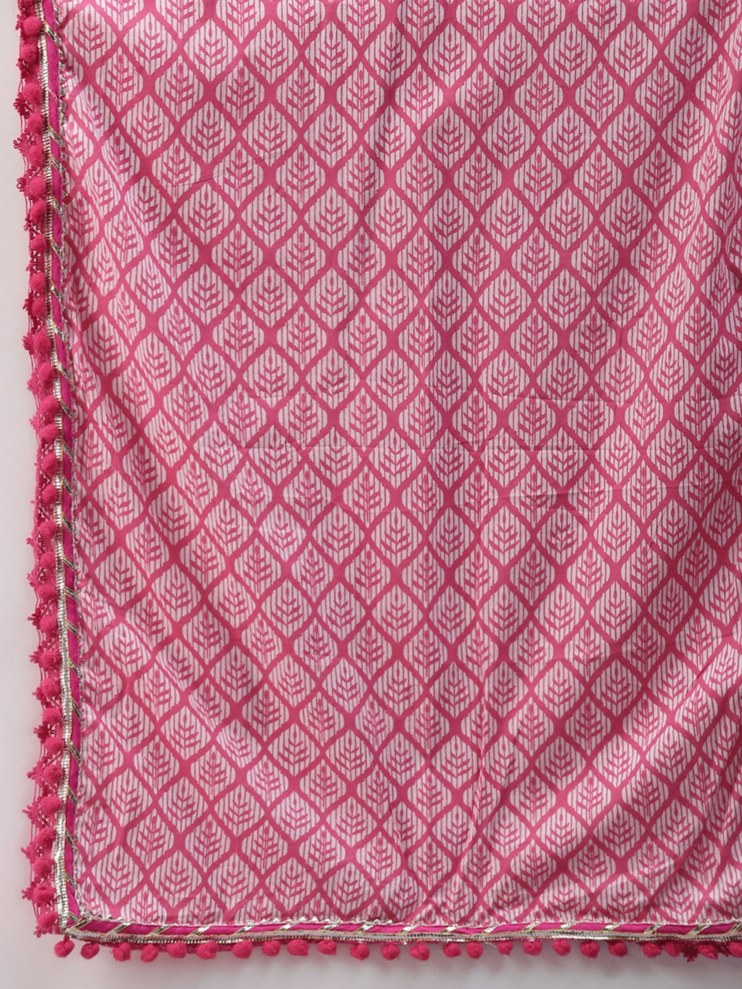 Women’s Pink Cotton Sleeveless Anarkali Sharara Set with Dupatta